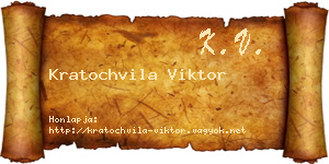 Kratochvila Viktor névjegykártya